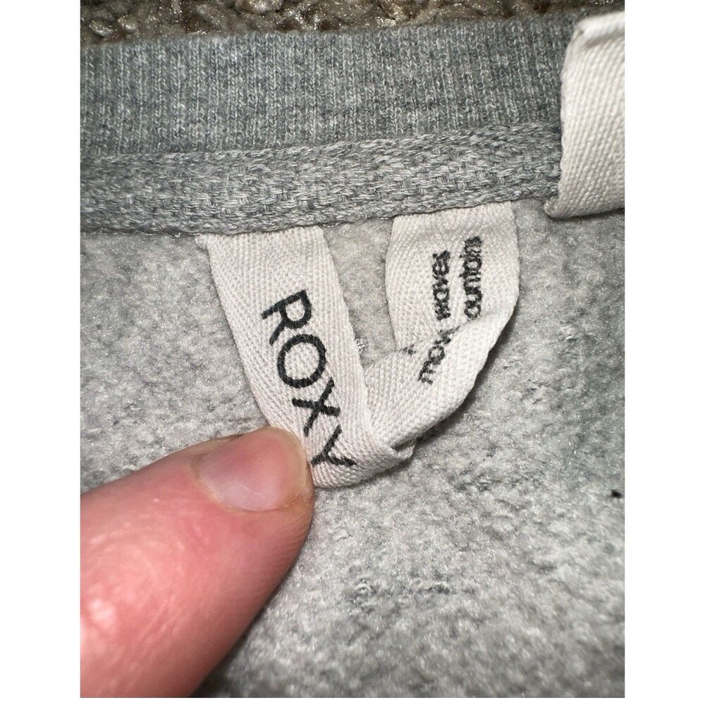 Roxy Sun Mountain Graphic Sweatshirt Gray Crewneck Pullover Boho Hiking Surf M - Picture 10 of 13